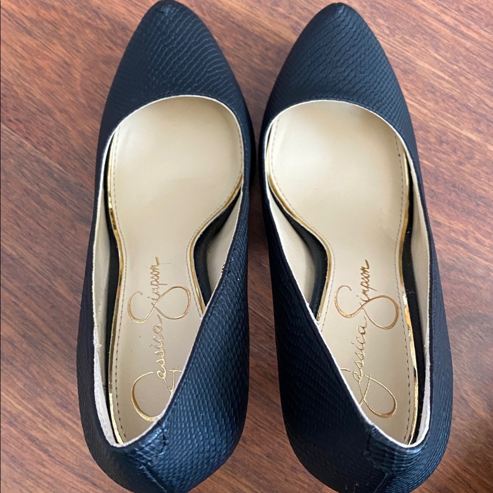 New Jessica Simpson Black Rumba Snake Heels - Picture 5 of 6